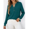 image:imageANRABESS Womens Fall Shirts Long Sleeve Henley Top Dressy Casual BlouseTeal