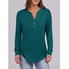 image:imageANRABESS Womens Fall Shirts Long Sleeve Henley Top Dressy Casual BlouseTeal