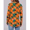 image:imageANRABESS Womens Fall Shirts Long Sleeve Henley Top Dressy Casual BlouseTeal Orange Floral