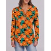 image:imageANRABESS Womens Fall Shirts Long Sleeve Henley Top Dressy Casual BlouseTeal Orange Floral