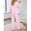 image:imageANRABESS Womens Gingham Pajama Set 2 Piece Striped LoungewearPink White Stripe