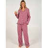 image:imageANRABESS Womens Gingham Pajama Set 2 Piece Striped LoungewearRed White Plaid