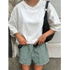 image:imageANRABESS Womens Gingham Striped Boxer ShortsDeep Green White Plaid