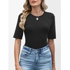 image:imageANRABESS Womens Half Sleeve Tops Crewneck Shirts Basic Fit Work TeeBlack