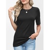 image:imageANRABESS Womens Half Sleeve Tops Crewneck Shirts Basic Fit Work TeeBlack