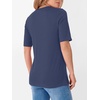 image:imageANRABESS Womens Half Sleeve Tops Crewneck Shirts Basic Fit Work TeeBlue Gray