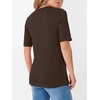 image:imageANRABESS Womens Half Sleeve Tops Crewneck Shirts Basic Fit Work TeeBrown