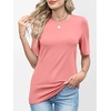 image:imageANRABESS Womens Half Sleeve Tops Crewneck Shirts Basic Fit Work TeeCoral