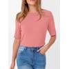 image:imageANRABESS Womens Half Sleeve Tops Crewneck Shirts Basic Fit Work TeeCoral
