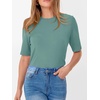 image:imageANRABESS Womens Half Sleeve Tops Crewneck Shirts Basic Fit Work TeeGray Green