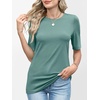 image:imageANRABESS Womens Half Sleeve Tops Crewneck Shirts Basic Fit Work TeeGray Green