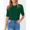 image:imageANRABESS Womens Half Sleeve Tops Crewneck Shirts Basic Fit Work TeeGreen