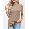 image:imageANRABESS Womens Half Sleeve Tops Crewneck Shirts Basic Fit Work TeeLight Khaki