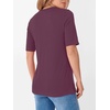 image:imageANRABESS Womens Half Sleeve Tops Crewneck Shirts Basic Fit Work TeePurplish Red