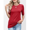 image:imageANRABESS Womens Half Sleeve Tops Crewneck Shirts Basic Fit Work TeeRed