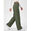 image:imageANRABESS Womens High Waisted Wide Leg Corduroy Casual PantsArmy Green