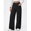 image:imageANRABESS Womens High Waisted Wide Leg Corduroy Casual PantsBlack