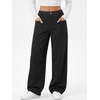 image:imageANRABESS Womens High Waisted Wide Leg Corduroy Casual PantsBlack