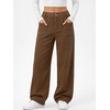 image:imageANRABESS Womens High Waisted Wide Leg Corduroy Casual PantsBrown