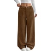 image:imageANRABESS Womens High Waisted Wide Leg Corduroy Casual PantsBrown