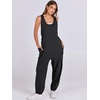 image:imageANRABESS Womens Jumpsuits Summer Scoop Neck Sleeveless Loose Fit OverallsBlack