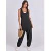 image:imageANRABESS Womens Jumpsuits Summer Scoop Neck Sleeveless Loose Fit OverallsBlack