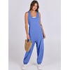 image:imageANRABESS Womens Jumpsuits Summer Scoop Neck Sleeveless Loose Fit OverallsBlue