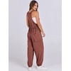 image:imageANRABESS Womens Jumpsuits Summer Scoop Neck Sleeveless Loose Fit OverallsCaramel