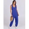 image:imageANRABESS Womens Jumpsuits Summer Scoop Neck Sleeveless Loose Fit OverallsRoyal Blue
