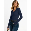 image:imageANRABESS Womens Long Sleeve Shirts Thermal V Neck TopsNavy Blue