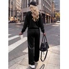 image:imageANRABESS Womens Lounge Sets 2 Piece Velour Sweatsuit TracksuitBlack
