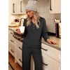 image:imageANRABESS Womens Lounge Sets Waffle Fall 2 Piece Travel OutfitsBlack