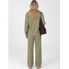 image:imageANRABESS Womens Lounge Sets Waffle Fall 2 Piece Travel OutfitsGreen