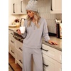 image:imageANRABESS Womens Lounge Sets Waffle Fall 2 Piece Travel OutfitsGrey Taupe