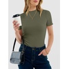 image:imageANRABESS Womens Mock Neck Tops Short Sleeve Fitted Summer Casual T ShirtsArmy Green