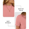 image:imageANRABESS Womens Mock Neck Tops Short Sleeve Fitted Summer Casual T ShirtsCoral Pink