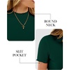 image:imageANRABESS Womens Mock Neck Tops Short Sleeve Fitted Summer Casual T ShirtsDeep Green