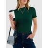 image:imageANRABESS Womens Mock Neck Tops Short Sleeve Fitted Summer Casual T ShirtsDeep Green