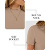 image:imageANRABESS Womens Mock Neck Tops Short Sleeve Fitted Summer Casual T ShirtsKhaki