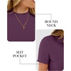 image:imageANRABESS Womens Mock Neck Tops Short Sleeve Fitted Summer Casual T ShirtsPurple