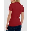 image:imageANRABESS Womens Mock Neck Tops Short Sleeve Fitted Summer Casual T ShirtsRed