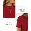 image:imageANRABESS Womens Mock Neck Tops Short Sleeve Fitted Summer Casual T ShirtsRed