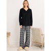 image:imageANRABESS Womens Pajama Sets Sleepwear Lounge Set 2 Piece Outfits PjsBlack  Black Plaid