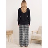 image:imageANRABESS Womens Pajama Sets Sleepwear Lounge Set 2 Piece Outfits PjsBlack  Black Plaid