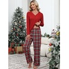 image:imageANRABESS Womens Pajama Sets Sleepwear Lounge Set 2 Piece Outfits PjsRed  Red Plaid