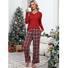 image:imageANRABESS Womens Pajama Sets Sleepwear Lounge Set 2 Piece Outfits PjsRed  Red Plaid