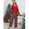 image:imageANRABESS Womens Pajama Sets Sleepwear Lounge Set 2 Piece Outfits PjsRed  Red Plaid