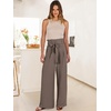 image:imageANRABESS Womens Palazzo Wide Leg High Waisted Flowy Lounge Work PantsCoffee
