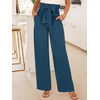 image:imageANRABESS Womens Palazzo Wide Leg High Waisted Flowy Lounge Work PantsDeep Bule