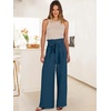image:imageANRABESS Womens Palazzo Wide Leg High Waisted Flowy Lounge Work PantsDeep Bule